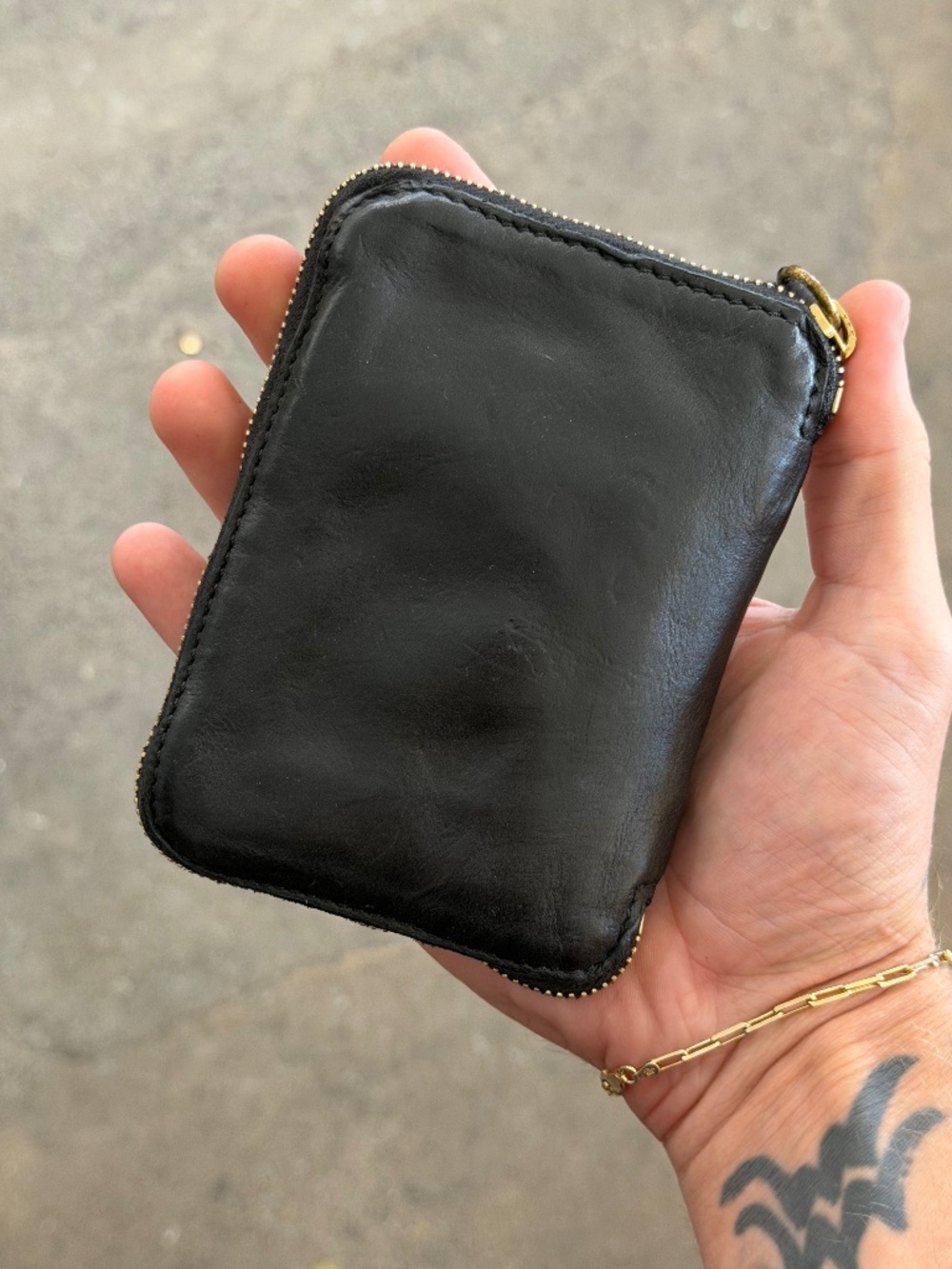 Campomaggi Leather Studded Zip Bifold Wallet in Black - Picture 2 of 4